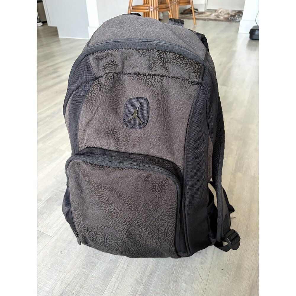 Nike Jordan Jump Man Black Full Size Backpack Snakeskin Design Two Pockets